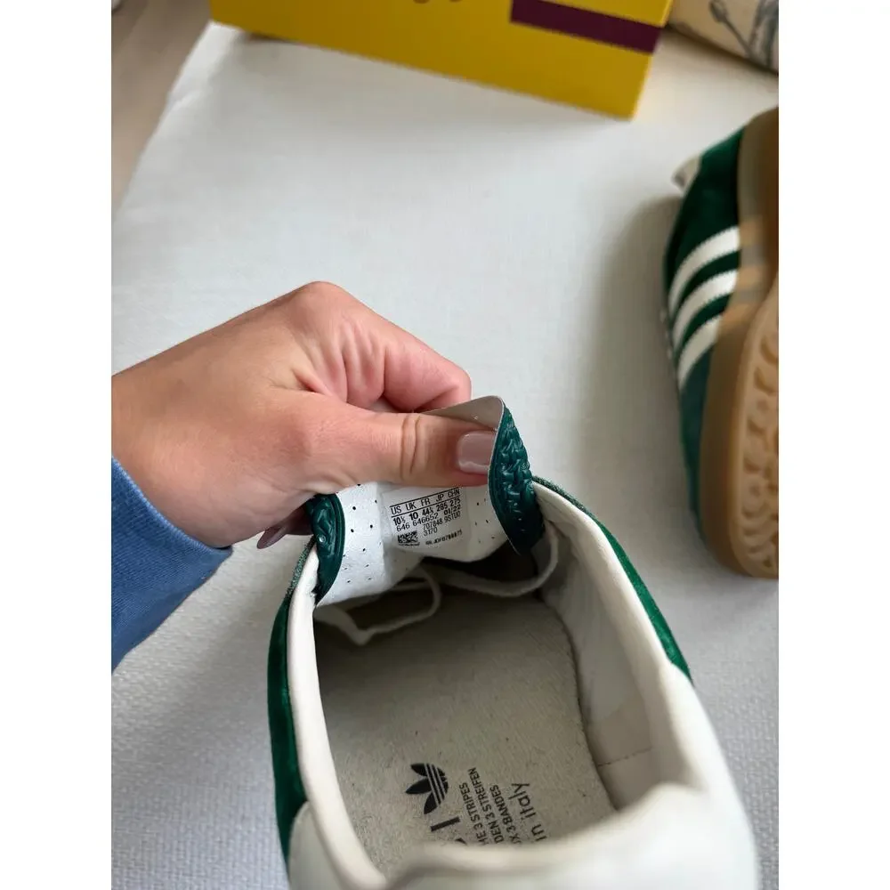 Gucci x Adidas Gazelle Green Velvet Sneakers Size 10.5